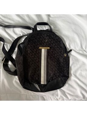 Tommy Hilfiger Logo Black Backpack 12"×10"